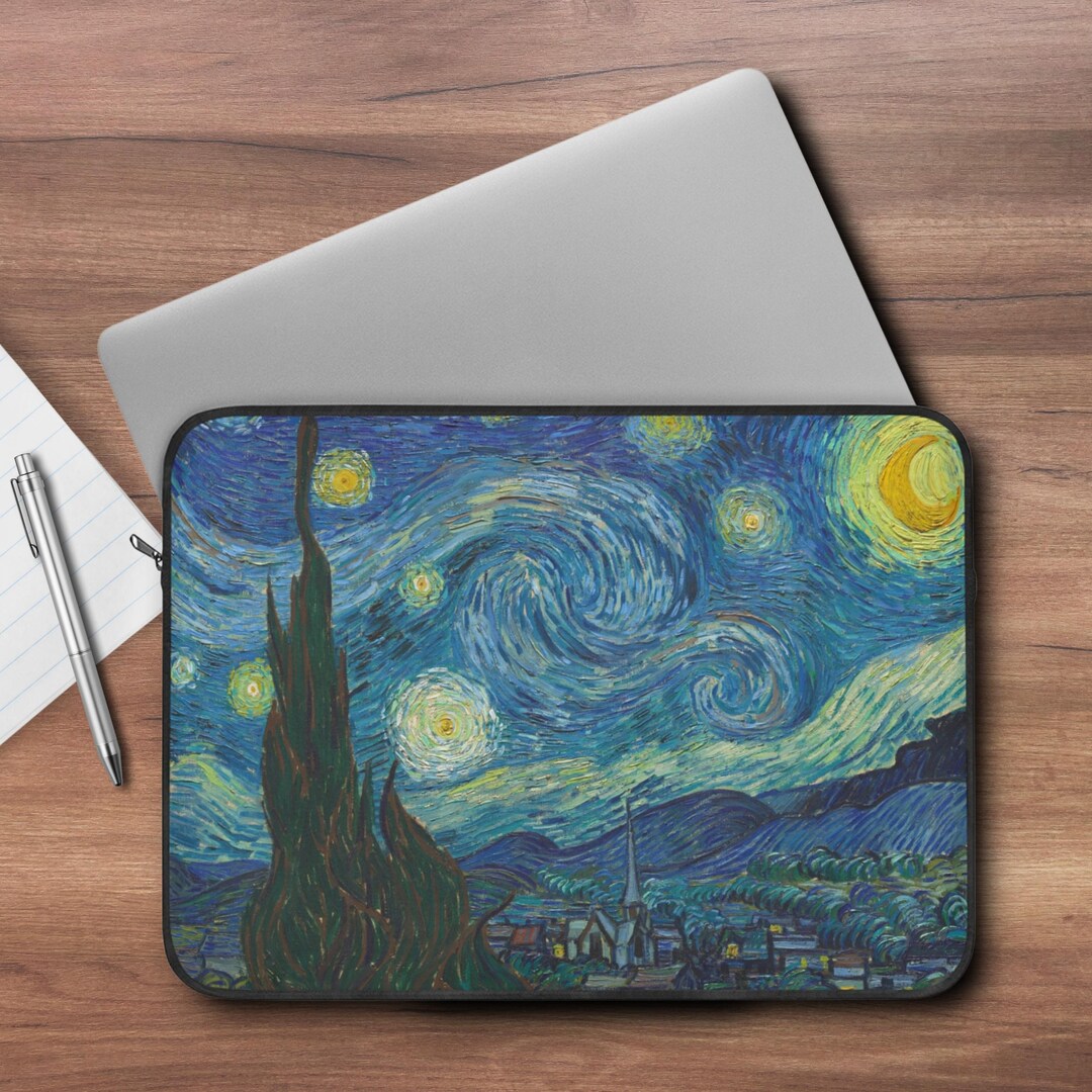 Van Gogh Laptop Case, Starry Night Oil Painting Computer Sleeve ...
