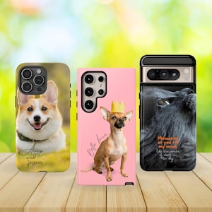 Custom Pet Phone Case - iPhone, Samsung Galaxy, Google Pixel, Personalized Dog Memorial Mobile Cover, Cat Lover Gift | PC0051