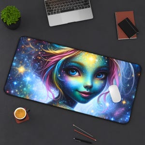 Celestial Fairy Desk Mat – Large Mouse Pad, Aesthetic Keyboard Mat, Playmat, Home Office Decor, Gift for Women, Free Shipping | DM0008