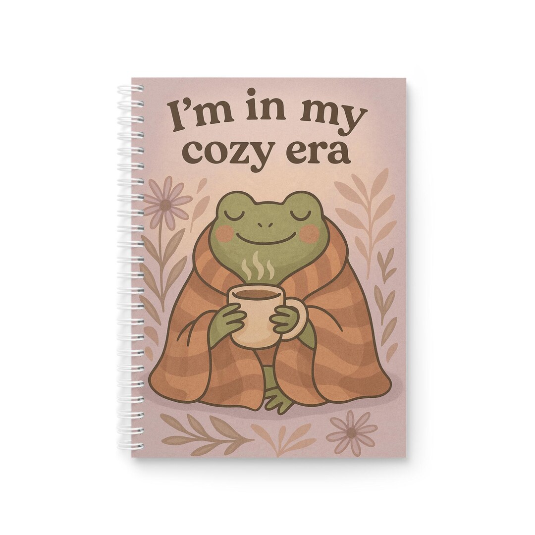 Cozy Spiral Notebook, Cute Frog Notebook, Gift for Introverts, School ...