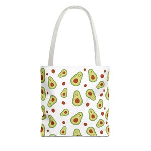 Avocado Pattern Tote Bag, Cute Grocery Bag, Eco-Friendly Reusable Bag, Perfect Gift for Avocado Lovers, Beach Bag, Shopping Tote