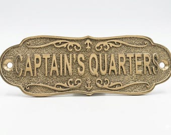 Placa de latón macizo para el camarote del capitán – Letrero náutico para puerta, decoración marítima (6 x 2 pulgadas)