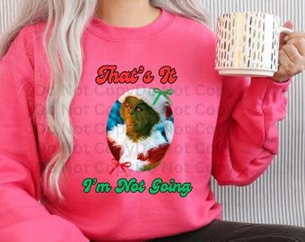 Divertido diseño navideño del Grinch en formato PNG (descarga digital)