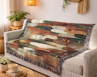 Boho Woven Blanket Abstract Geometric Cotton Throw Soft Textured Bedding Decorative Throw Couch Bedroom Artistic Style Home Accessory 1010