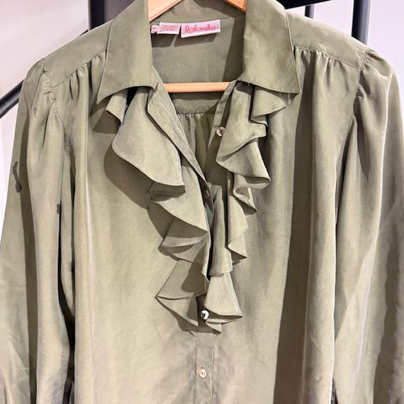 ラファエラ 新品 100%シルク フリルトップ レディース サイズ P XS 
