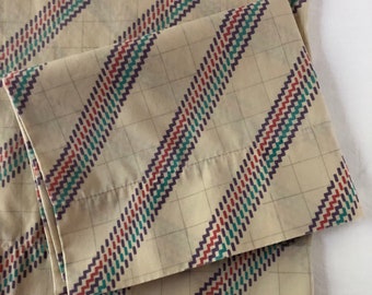 Vintage 1970s Standard Pillowcase Pair Lady Pepperell CottonPoly Blend Geometric Cotton Poly Blend