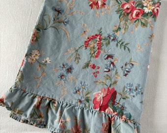Vintage Ralph Lauren Home Yvette King Pillowcase Blue Floral 100% Cotton Made in USA