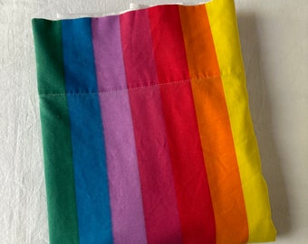 Vintage 1979 Wamsutta 'Tomorrow's Rainbow' Twin Flat ROYGBIV Stripes Polyblend