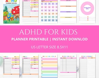 ADHD Planner for Kids | Printable Routine Chart | Focus Tools | Behavior Tracker | Visual Schedule | Instant Download PDF