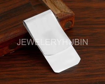 925 Sterling Silber Geldklammer, personalisierte Bargeldhalter Brieftasche