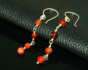 Fiery Ethiopian Opal Dangle Earrings, Natural Welo Opal Jewelry, October Birthstone Gift for Women