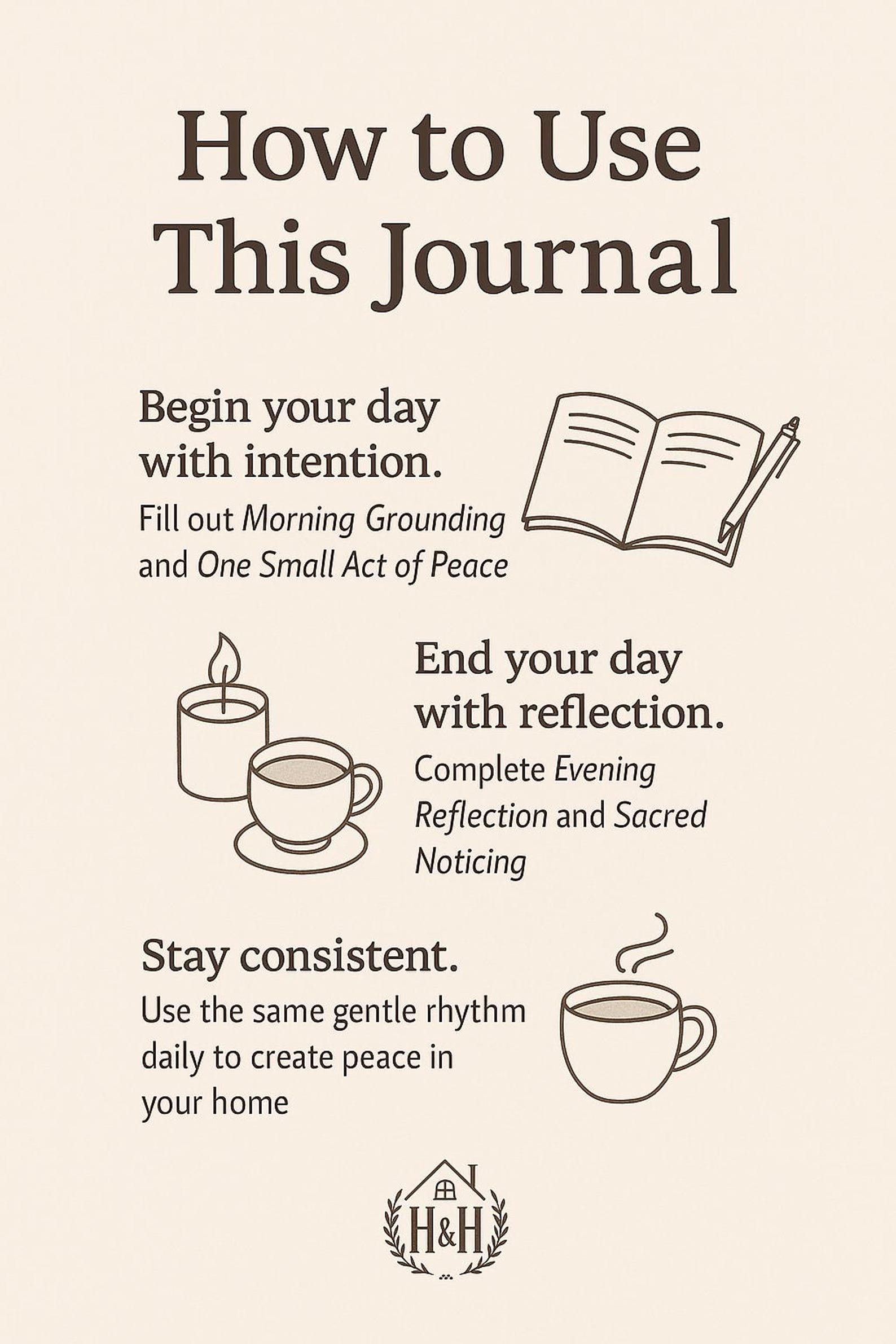 Peaceful Home Journal – Printable Daily Pages for Slow Living, Gentle ...