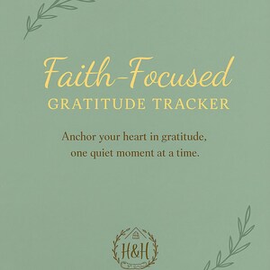 Op geloof gerichte dankbaarheidstracker | Afdrukbaar dagelijks dankbaarheidsdagboek | Zachte, op geloof gebaseerde bezinning pdf | Healed & Home™