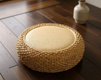 Cuscino da meditazione in rattan – Seduta rotonda da pavimento per il relax