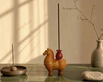 Lucky Horse Incense Holder – Year of the Horse Zen Desk Decor