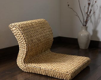 Sedia da terra in rattan – Seduta con schienale Zen per il relax