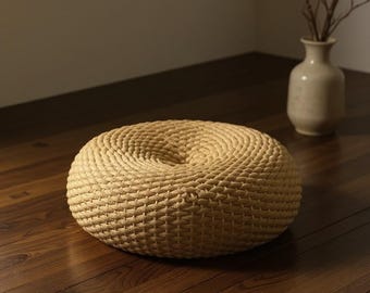 Cuscino da meditazione intrecciato a corda – Seduta rotonda da pavimento per il relax