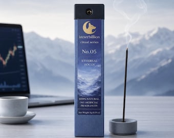 Innerbillion No. 05 Bastoncini di incenso naturale Ethereal Focus – Rituale Zen da scrivania per la chiarezza