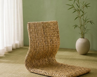 Banana Leaf Woven Tatami Floor Chair – Natural Zen Meditation Seat