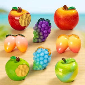 Fruit Refrigerator Magnets - Cute 3D Fruit Fridge Magnets - Kitchen Decor, Home Office Magnets - Apple, Grape, Mango