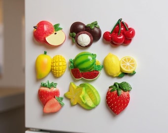 Set di magneti da frigorifero con frutta realistica - Decorazione da cucina