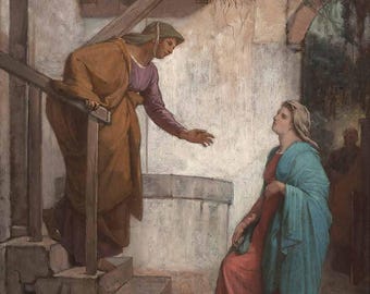 The Visitation | Print | Multiple Sizes | Virgin Mary Painting | Catholic Wall Art