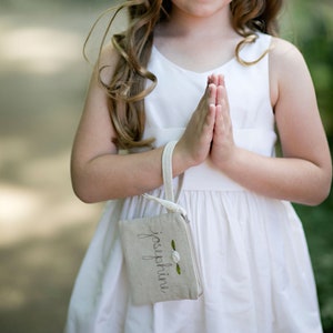 First Communion Girl Gift, Unique First Holy Communion Gift, Personalized Gift for Girls, Rosary Purse, Catholic Gift image 2