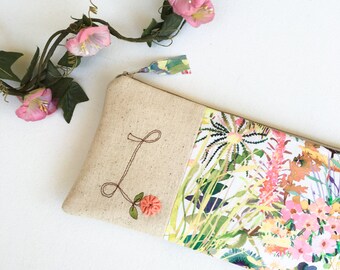 Mother of the Bride Gift from Daughter, Floral Monogram Clutch, Personalized Gift for Mom, Mother of the Groom Gift, Wedding Clutch