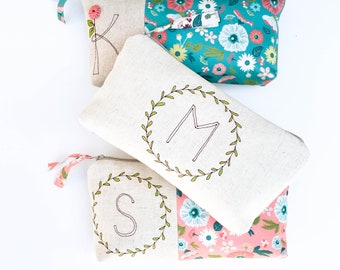 Shower Hostess Gift, Monogram Makeup Bag, Baby Shower Host Gift Ideas, Cosmetic Bags, Thank You Gift, Floral, Unique Gifts