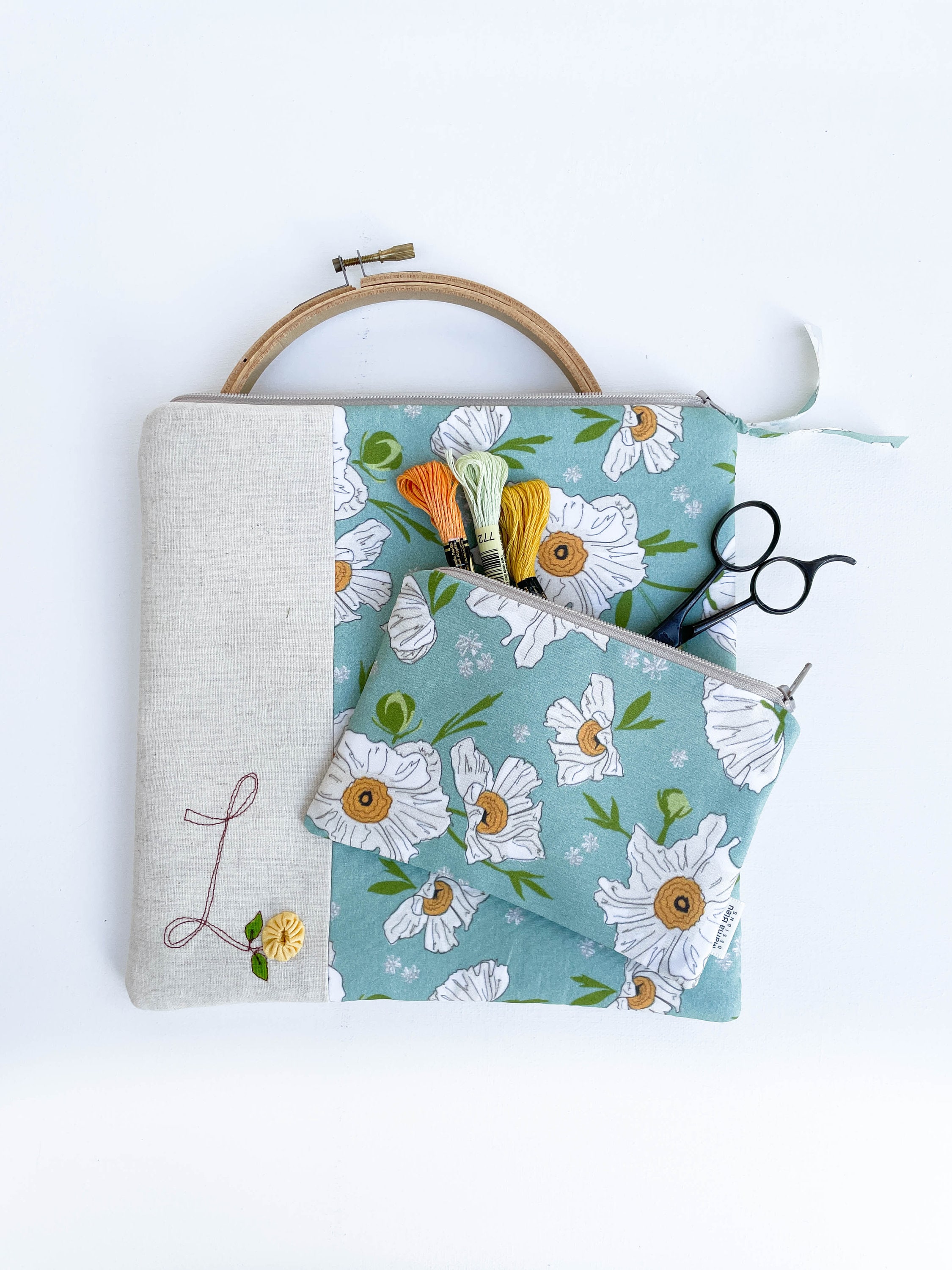 Pretty Project Bag for Embroidery Process - Crealandia