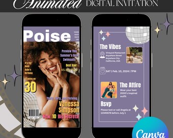 13 Going on 30 Einladung: Animiertes Video zum 30.Geburtstag (Canva Vorlage - Digitaler Download)