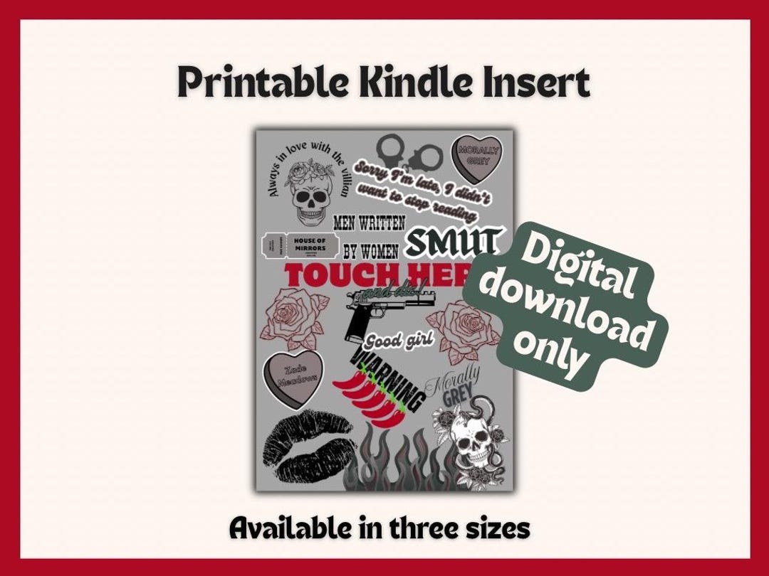 Printable Kindle Insert – Instant Download | Kindle Accessory for Clear ...