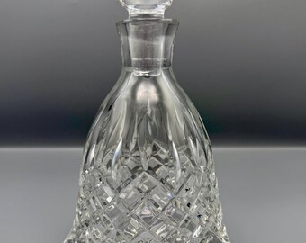 Vintage Cut Crystal Decanter with Stopper – Sculptural Crystal Barware – Heavy Crystal Whiskey Decanter – Vintage Bar Decor