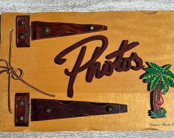Vintage Wooden Photo Album – Daytona Beach Souvenir, Unused, Mid-Century Travel Keepsake