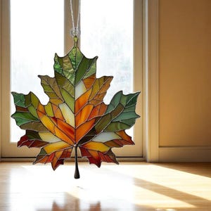 Herbstlaub Acryl Ornament, Herbst Fensterschmuck, Erntedank Dekoration, Herbstlaub Dekoration, Herbst Suncatcher