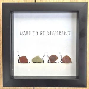 Sea Glass Snail Art – Quirky Coastal Gift in 7x7 Frame – “dare to Be ...