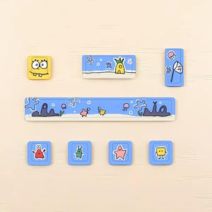 Cute Sea Cartoon Keycap Set 8 - PBT Handgemaakt voor mechanisch toetsenbord Cherry MX-schakelaars - Cadeau