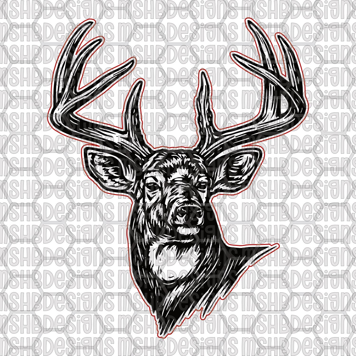 ご専用 【JOHN MASON SMITH】別注フォトT Deer head Rugged Deer Head - Custom Hunting Metal Sign- Hunting and Fishing