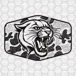 Design av Roaring Panther-kamouflagetyglapp – digital nedladdning för gravyr, utskrift och mer | | Redneck-lasergraveringsfil