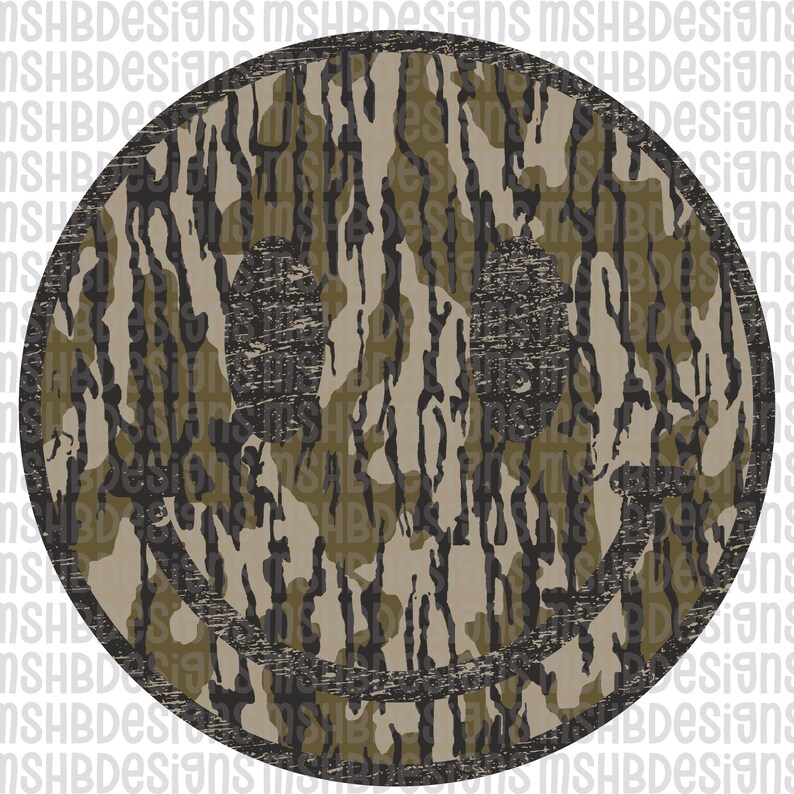Rustic Smiley Face Neutral Camo Smiley Face PNG | Bark Pattern Digital Download | Rustic ...