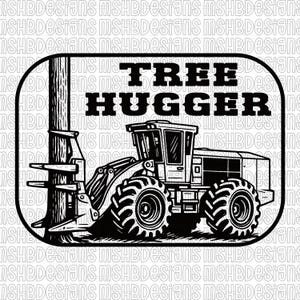 Tree Hugger SVG png pdf dxf eps | Logging Equipment Funny Hat Patch-fil | Skidder Logger Motorsåg Lasergravering Digital Nedladdning
