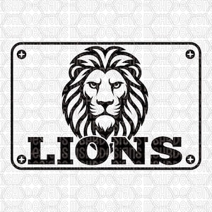 Lions SVG png pdf dxf eps | School Mascot Patch Design | Digital Download for DTF Sublimation Laser Engraving | MSHB Designs
