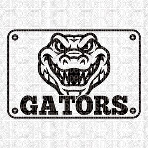 Gators SVG png dxf pdf eps | Mascot Patch Digital File | Laser Engraving & DTF Transfer Design | School Spirit Sublimation | MSHB Designs