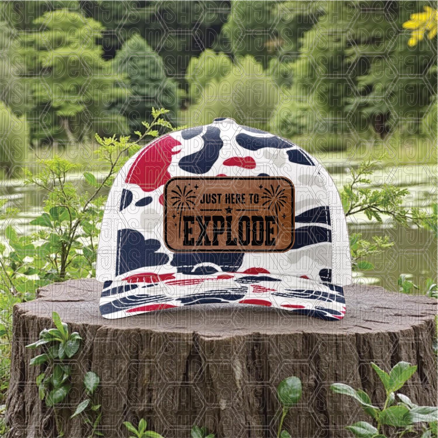 Just Here to Bang SVG, Just Here to Explode SVG, Funny Firework Hat ...