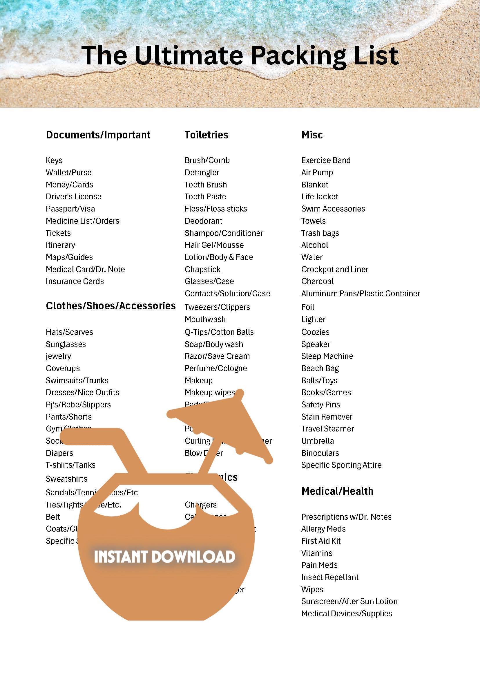 The Ultimate Packing List