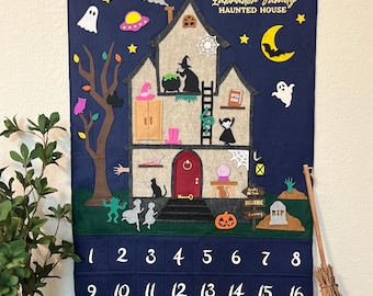 Halloween Advent Calendar Countdown + Storage Bag- 31 Days of Fun with Interactive Flaps & 35+ Felt Pieces; Customizable October Activity
