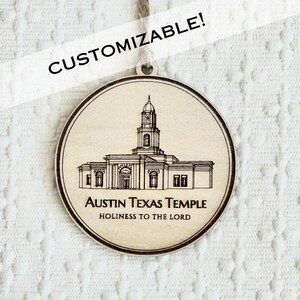 Austin Temple Christmas Ornament | Latter Day Saints LDS Gift | Texas Travel Decoration | Baptism Wedding Ministering Relief Society Primary