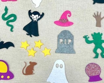 Halloween Advent Calendar Pieces – Felt Ornament Pieces ONLY (No Calendar Included) - For making your own DIY October Advent Calendar