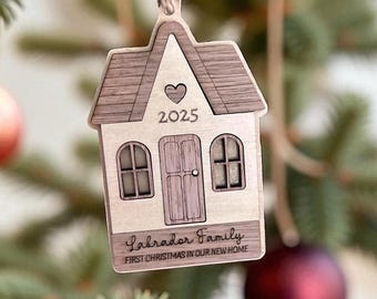Custom House Christmas Ornament | Housewarming Gift | Personalized Realtor Closing Gift | New First Home Keepsake | College Roomate | Wood