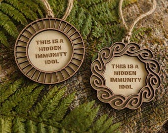 Survivor Inspired Hidden Immunity Idol Ornament | Funny Reality TV Gift | Survivor Party Prop | Christmas Ornament | 2 Sizes Available